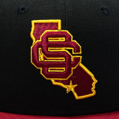 New Era 59Fifty USC Trojans State Hat - Black, Cardinal New Era