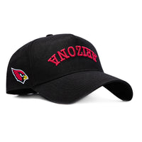 New Era 9Forty A-Frame Arizona Cardinals Logo Patch Upisde Down Arch Snapback Hat - Black New Era