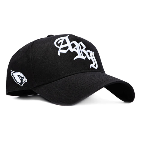 New Era 9Forty A-Frame Arizona Cardinals Logo Patch Old English Snapback Hat - Black, White New Era