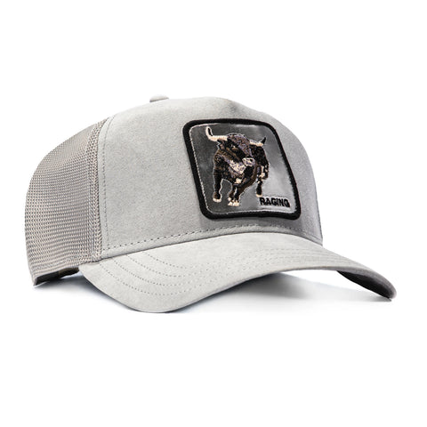 Goorin Bros Silver Raging Bull Adjustable Snapback Trucker Hat - Grey Goorin Bros