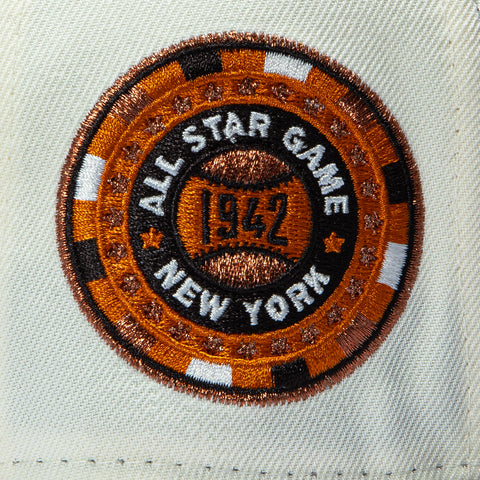 New Era 59Fifty Sepia Brooklyn Dodgers 1942 All Star Game Patch Hat - White, Graphite New Era