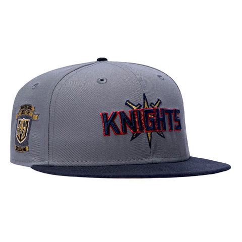 New Era 59Fifty Vegas Golden Knights Inaugural Patch Word Khaki UV Hat - Graphite, Navy
