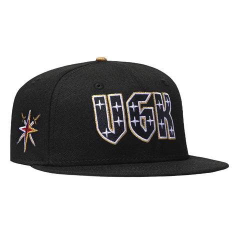 New Era 59Fifty Vegas Golden Knights Sword Cross Patch VGK Gold UV Hat - Black