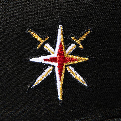 New Era 59Fifty Vegas Golden Knights Sword Cross Patch VGK Gold UV Hat - Black New Era