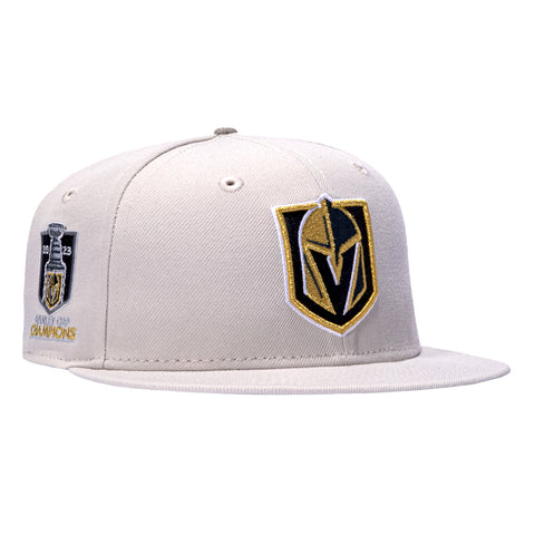 New Era 59Fifty Vegas Golden Knights 2023 Stanley Cup Champions Patch Hat - Stone, White