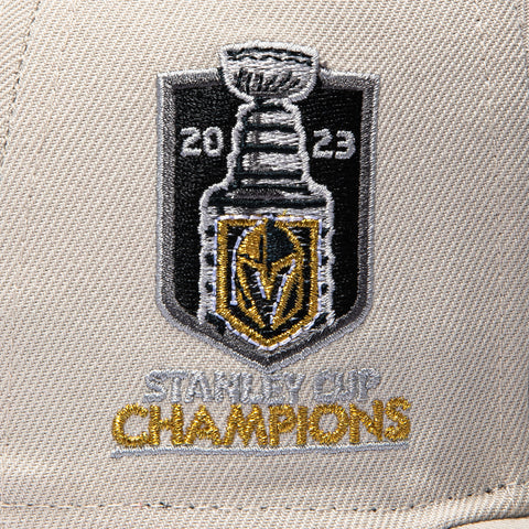 New Era 59Fifty Vegas Golden Knights 2023 Stanley Cup Champions Patch Hat - Stone, White New Era