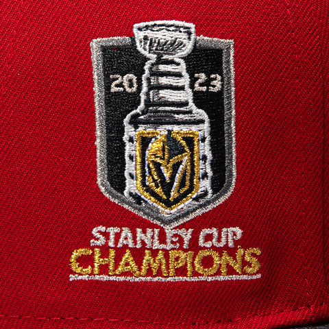 New Era 59Fifty Las Vegas Golden Knights 2023 Stanley Cup Champions Patch VGK Hat - Red, Graphite New Era