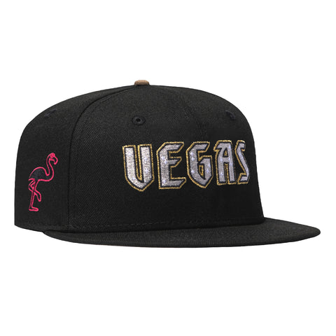New Era 59Fifty Vegas Golden Knights Flamingo Patch Word Pink UV Hat - Black