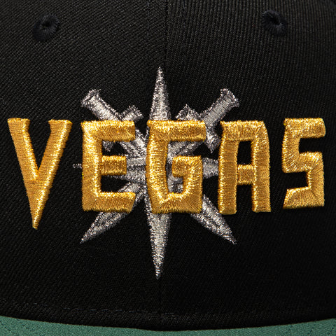 New Era 59Fifty Vegas Golden Knights 2023 Stanley Cup Champions Patch Alternate Hat - Black, Green, Metallic Gold New Era