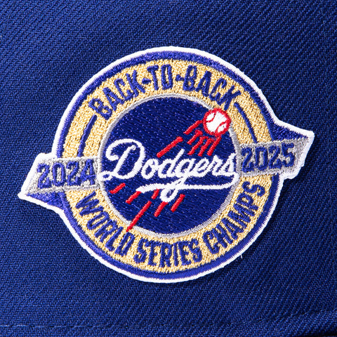 New Era 59Fifty Los Angeles Dodgers Back-To-Back World Series Champions Circle Patch Hat - Royal New Era