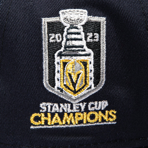 New Era 9Forty A-Frame Las Vegas Golden Knights 2023 Stanley Cup Champions Patch Word Snapback Hat - Navy