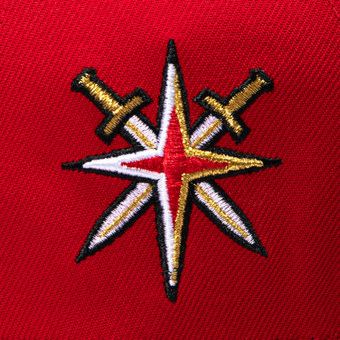 New Era 9Forty A-Frame Vegas Golden Knights Sword Cross Patch V Snapback Hat - Red, Black New Era