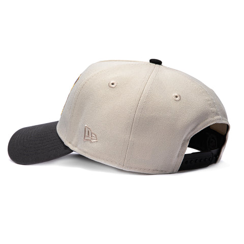 New Era 9Forty A-Frame Vegas Golden Knights Logo Patch VGK Snapback Hat - Stone, Graphite New Era