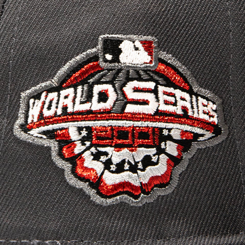 New Era 59Fifty Arizona Diamondbacks 2001 World Series Patch Upside Down D Hat - Graphite, Black, Red New Era