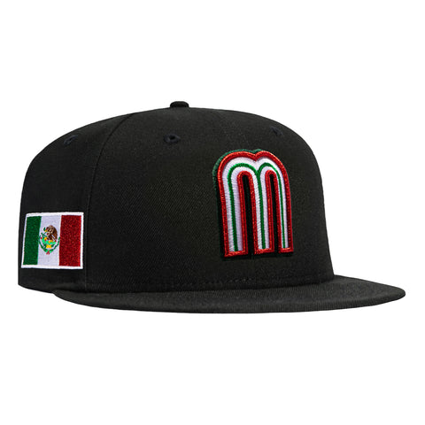New Era 59Fifty Mexico 2026 World Baseball Classic Mexico Flag Patch Hat - Black New Era
