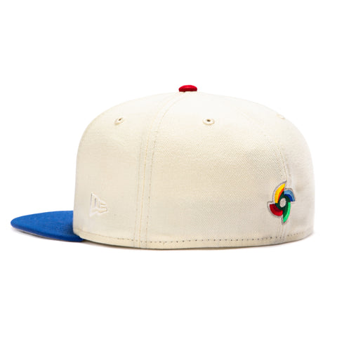 Pre-order New Era 59Fifty Dominican Republic 2026 World Baseball Classic Dominican Republic Flag Patch Hat - White, Royal New Era