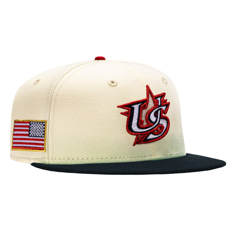 Pre-order New Era 59Fifty USA 2026 World Baseball Classic USA Flag Patch Hat - White, Navy New Era