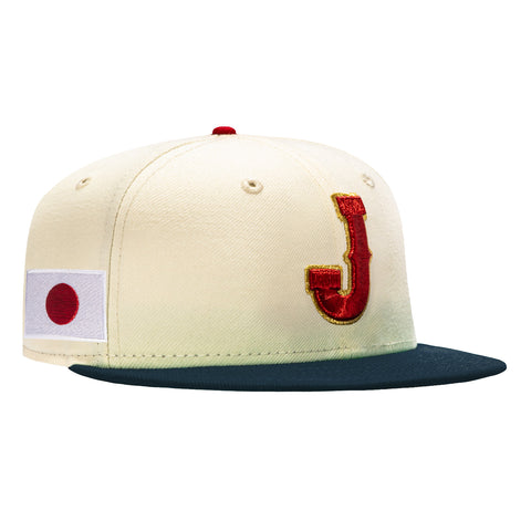 New Era 59Fifty Japan 2026 World Baseball Classic Japan Flag Patch Hat - White, Navy New Era