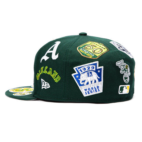 New Era 59Fifty All Over Oakland Athletics Hat - Green