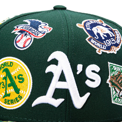 New Era 59Fifty All Over Oakland Athletics Hat - Green