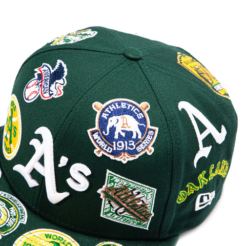 New Era 59Fifty All Over Oakland Athletics Hat - Green