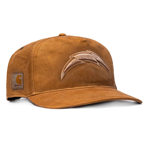 47 Brand x Carhartt Dyed Los Angeles Chargers Hitch Adjustable Snapback Hat - Brown 47 Brand