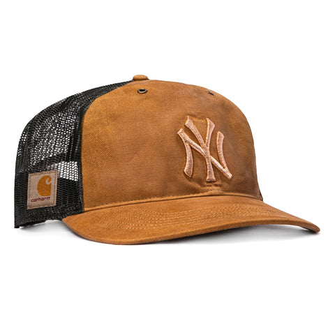 47 Brand x Carhartt Trucker Dyed New York Yankees Adjustable Snapback Hat - Brown 47 Brand