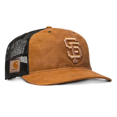 47 Brand x Carhartt Trucker Dyed San Francisco Giants Adjustable Snapback Hat - Brown 47 Brand