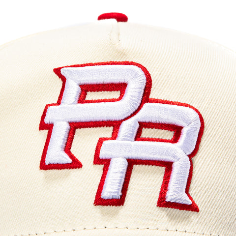 Pre-order New Era 9Forty A-Frame Puerto Rico 2026 World Baseball Classic Puerto Rico Flag Patch Snapback Hat - White, Royal New Era