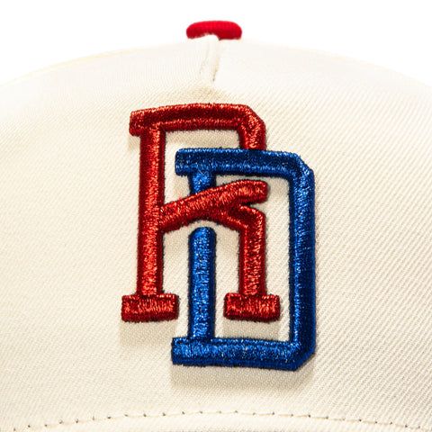 Pre-order New Era 9Forty A-Frame Dominican Republic 2026 World Baseball Classic Dominican Republic Flag Patch Snapback Hat - White, Royal New Era