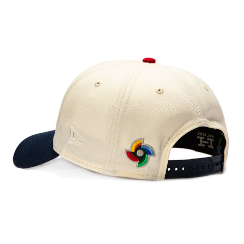 New Era 9Forty A-Frame Japan 2026 World Baseball Classic Japan Flag Patch Snapback Hat - White, Navy New Era