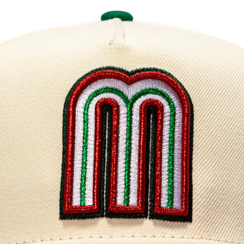 New Era 9Forty A-Frame Mexico 2026 World Baseball Classic Mexico Flag Patch Snapback Hat - White, Red New Era