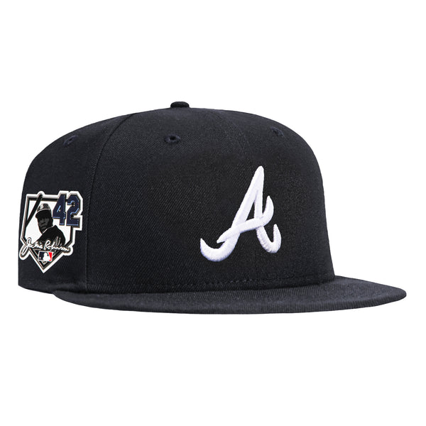 New Era 59Fifty Atlanta Braves 42 Jackie Robinson Patch Hat - Navy