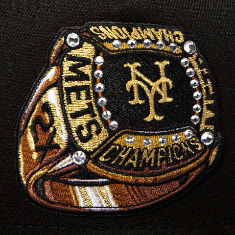 New Era 9Fifty A-Frame Ring New York Mets Logo Patch Snapback Hat - Black New Era