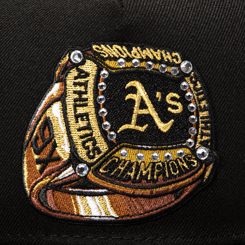 New Era 9Fifty A-Frame Ring Oakland Athletics Logo Patch Snapback Hat - Black New Era