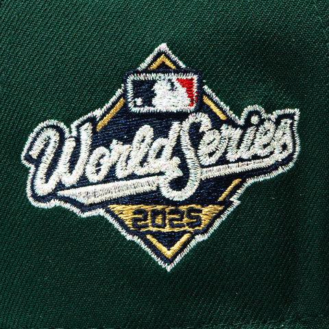 New Era 9Forty A-Frame Los Angeles Dodgers 2025 World Series Patch Snapback Hat - Green, White New Era