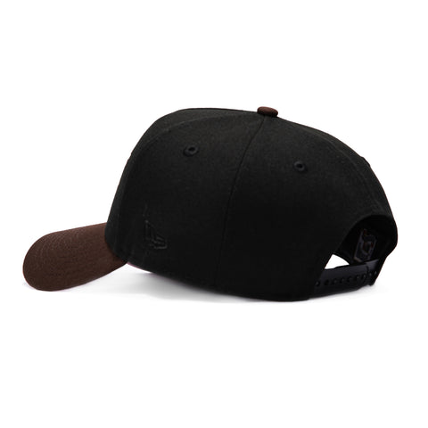 New Era 9Forty A-Frame Los Angeles Dodgers 1988 World Series Patch Blossom PInk UV Snapback Hat - Black, Brown New Era