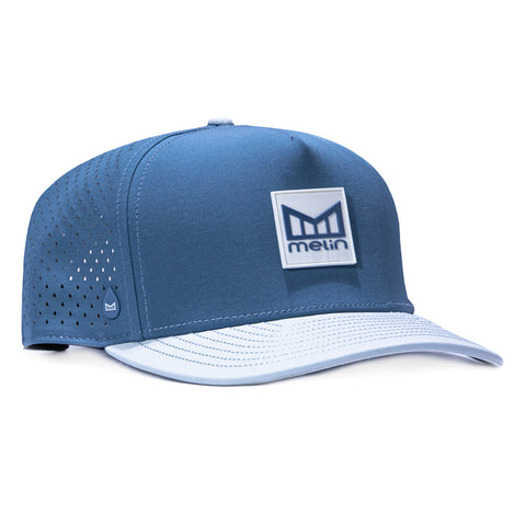 Melin Odysea Stacked Hydro Snapback Hat - Navy, Grey Melin