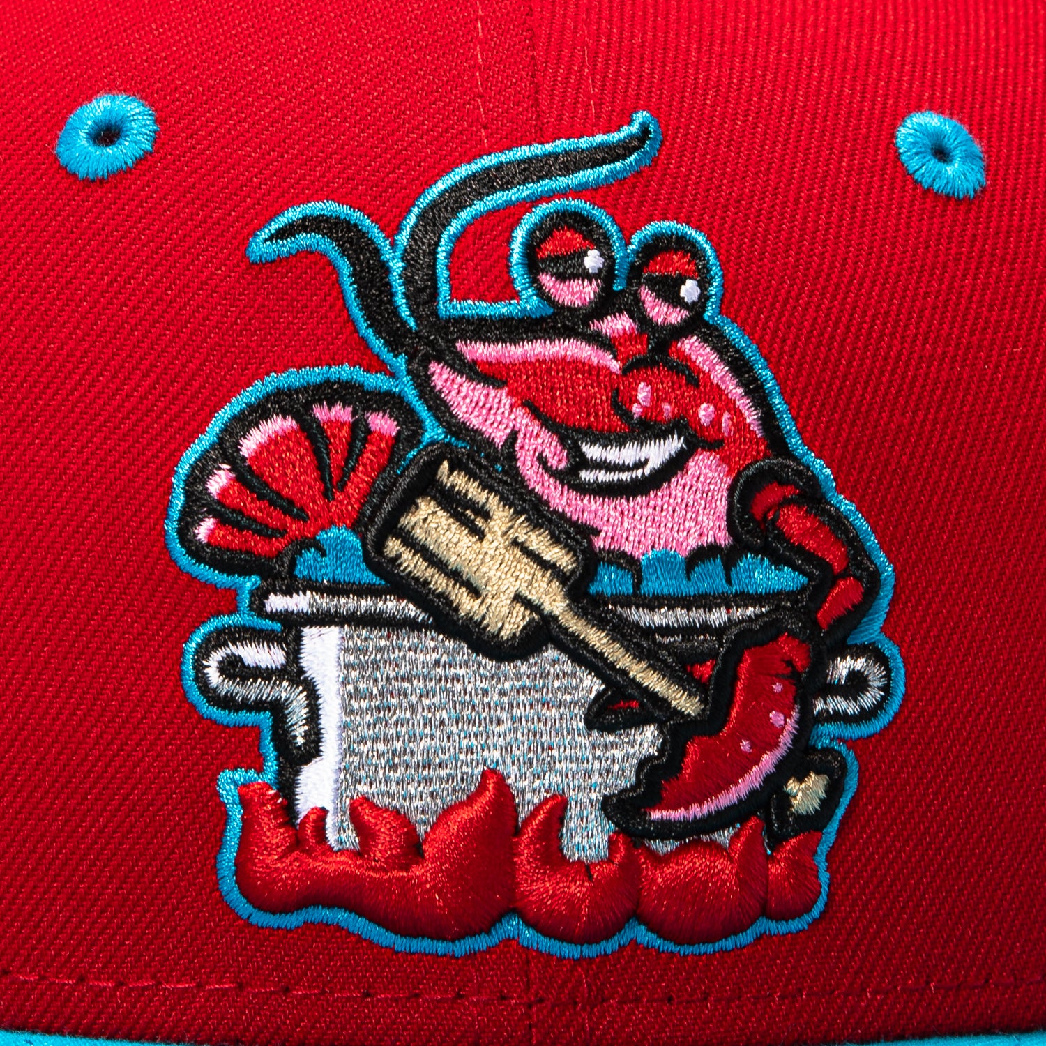 New Era 59Fifty Biloxi Shuckers Mudbugs Hat - Red, Neon Blue – Hat