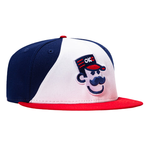 New Era 59Fifty Oklahoma City Comets 89ers Rail Hat - White, Royal, Red New Era