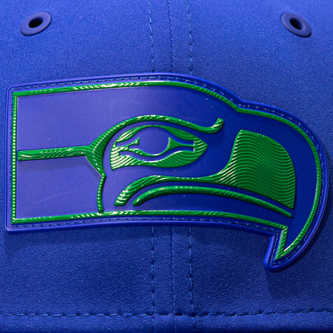 New Era 9Seventy Seattle Seahawks 2026 NFL Sideline Stretch Snapback Pre-curved Hat - Royal New Era