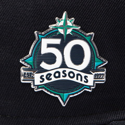 New Era 59Fifty Authentic Collection Seattle Mariners 50th Anniversary Patch Game Hat - Navy New Era