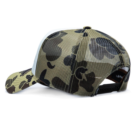 Huf Burn Forever Trucker Foam Snapback Hat - White, Camo Huf
