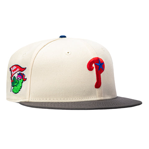 New Era 59Fifty Philadelphia Phillies Mascot Patch Alternate Hat - White, Graphite New Era