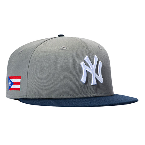 New Era 59Fifty New York Yankees Puerto Rico Flag Patch Pink UV Hat - Graphite, Navy New Era