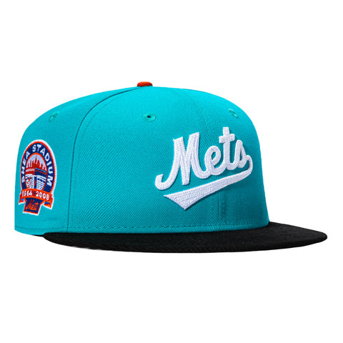 New Era 59Fifty New York Mets Shea Stadium Patch Script Hat - Teal, Black New Era