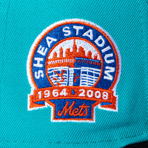 New Era 59Fifty New York Mets Shea Stadium Patch Script Hat - Teal, Black New Era