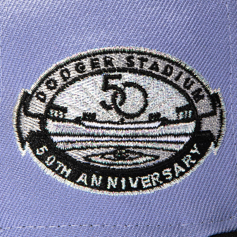 New Era 59Fifty Los Angeles Dodgers 50th Anniversary Stadium Patch Parrot Hat - Lavender, Black New Era