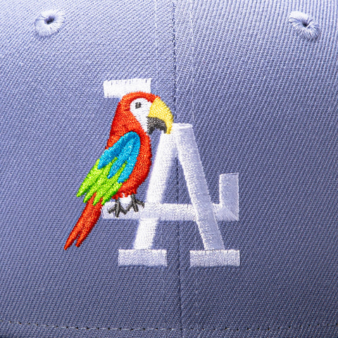 New Era 59Fifty Los Angeles Dodgers 50th Anniversary Stadium Patch Parrot Hat - Lavender, Black New Era