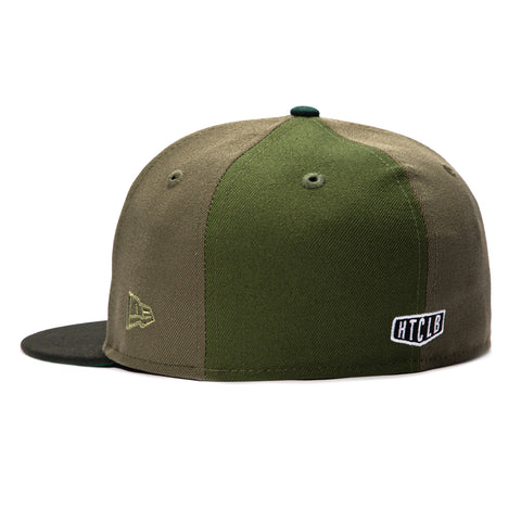New Era 59Fifty Skull Chief 1992 Hat Club Patch Pinwheel Hat - Olive, Black New Era